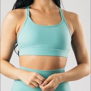 Alphalete Tri Bra in Jade Green
